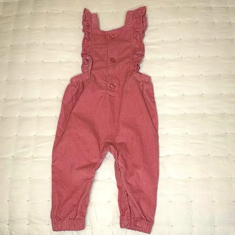 Carter's Just For You Corduroy Bib Overalls Girls 6M | Pink Pants